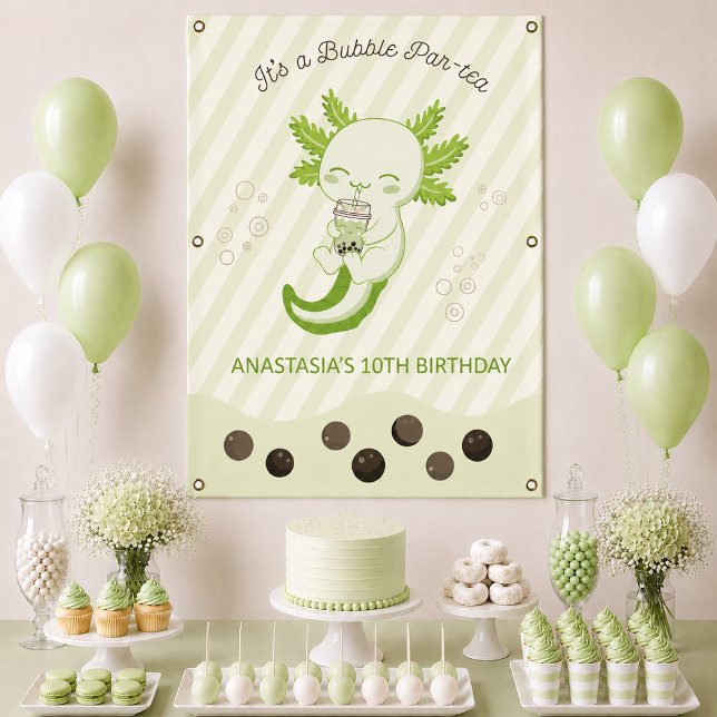 Banderoles Thème de fête d'anniversaire avec Bubble Boba Tea  (Créateur téléchargé)