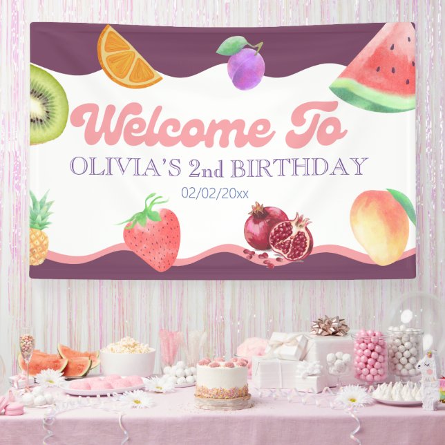 Banderoles Thème de fruit 2e anniversaire  (Fête)