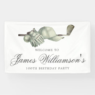 Banderoles Thème de golf 100e fête d'anniversaire Bienvenue