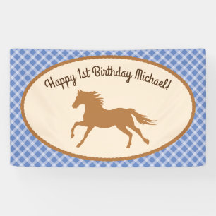 Banderoles Thème mignon de fête d'anniversaire de poney de