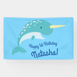 Banderoles Thème mignon de fête d'anniversaire d'océan de