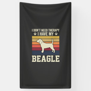 Banderoles Thérapie de chien Beagle vintage rétro