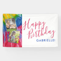 Tie Dye Moderne Retro Vibes Joyeux Anniversaire Ph