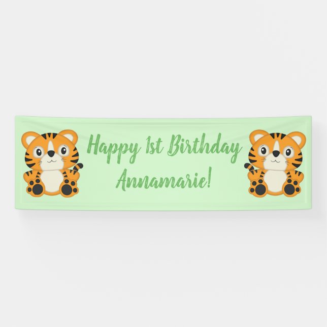 Banderoles Tiger Anniversaire Vert (Horizontal)