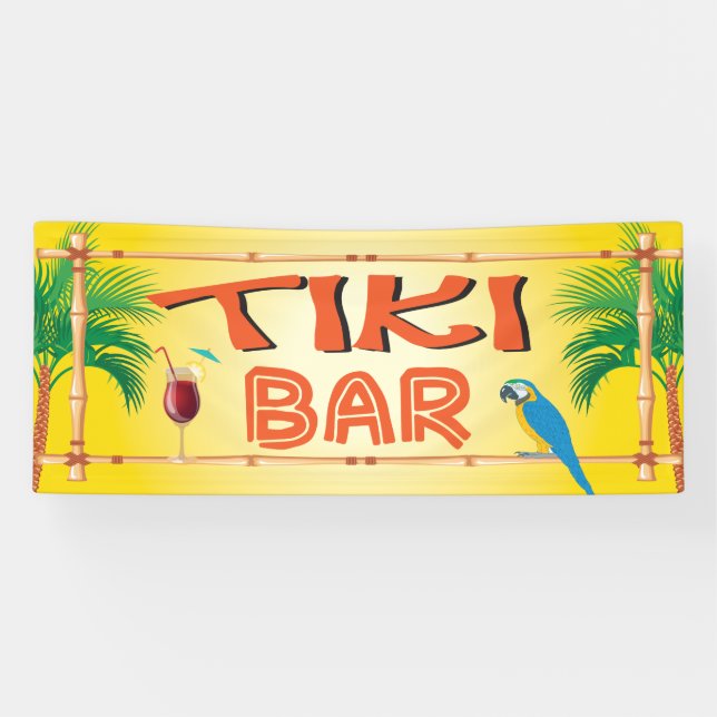 Banderoles Tiki Bar fête sur la plage tropicale (Horizontal)