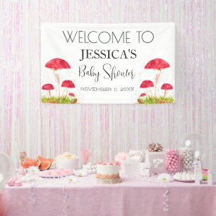 Banderoles Toadstool Baby shower de champignons Affiche de bi