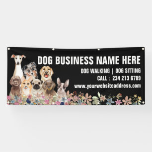 Banderoles Toilettage de chiens botanique floral chiots