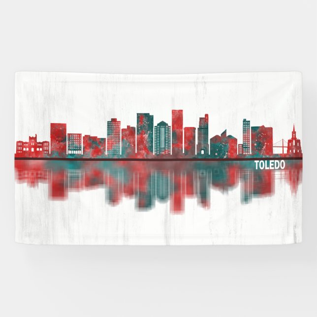 Banderoles Toledo Ohio Skyline (Horizontal)