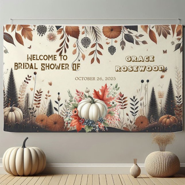 Banderoles Tombez amoureux, pays de la citrouille, douche de  (Fall In Love Pumpkin Country Rustic Bridal Shower Banner)