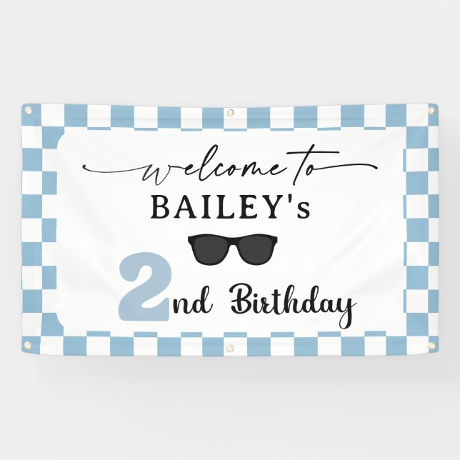 Banderoles Too Cool 2nd Birthday Welcome Banner (Horizontal)