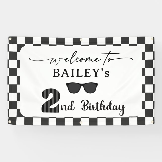 Banderoles Too Cool 2nd Birthday Welcome Banner (Horizontal)