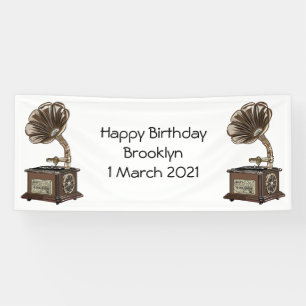 Banderoles Tourne-disque dessin animé