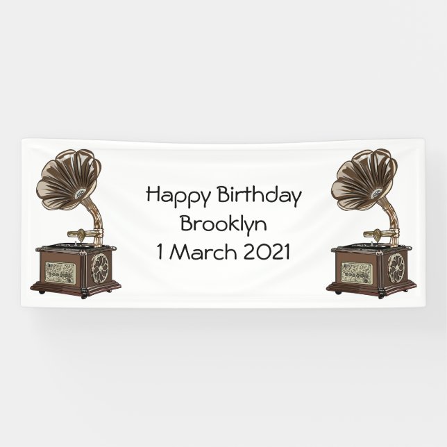 Banderoles Tourne-disque dessin animé (Horizontal)