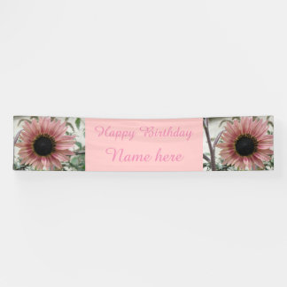 Banderoles Tournesol rose pâle Personnalisé Anniversaire