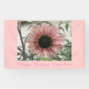 Banderoles Tournesol rose pâle Personnalisé Anniversaire