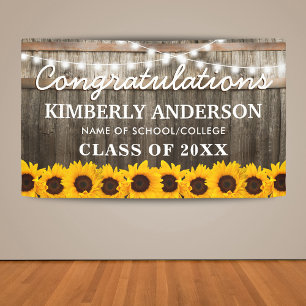 Banderoles Tournesol rustique 2025 Graduation