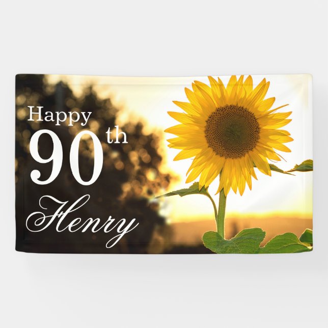 Banderoles Tournesol rustique 90e anniversaire (Horizontal)