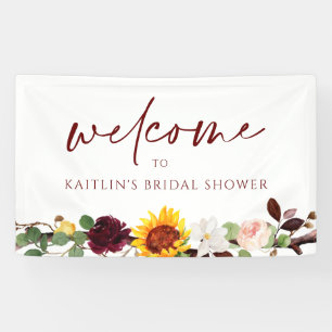 Banderoles Tournesols d'automne bordeaux Mariage Enterrement