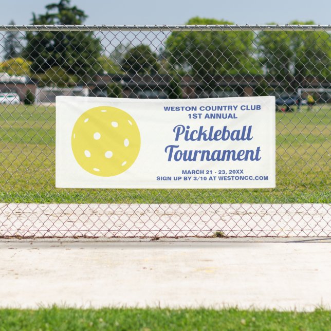 Banderoles Tournoi de Pickleball Texte personnalisé Interdict (En situation)