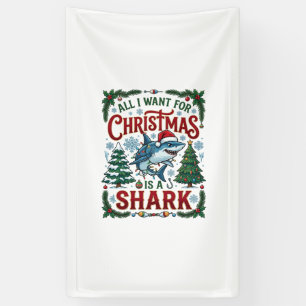 Banderoles Tous veulent des arbres de Noël Shark