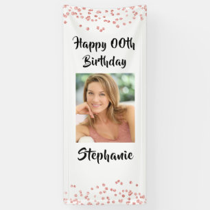 Banderoles TOUT ÂGE Rose Gold Confetti Script photo
