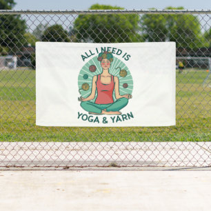 Banderoles Tout ce dont j'ai besoin est Yoga et Yarne Phrase