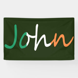 Banderoles Tout nom superposé sur le drapeau irlandais