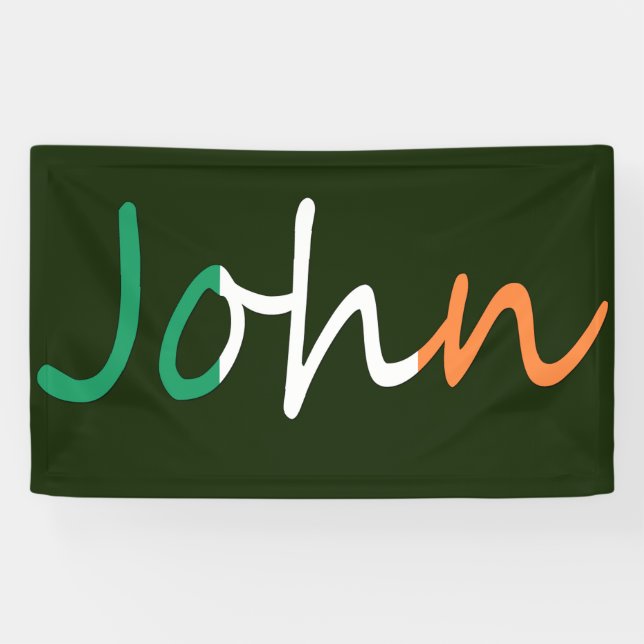 Banderoles Tout nom superposé sur le drapeau irlandais (Horizontal)