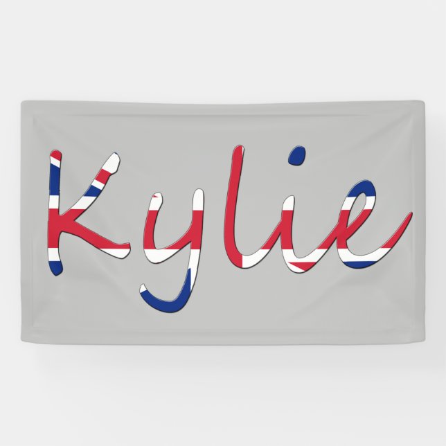Banderoles Tout nom superposé sur l'indicateur Union Jack (Horizontal)
