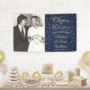 Banderoles Toute Anniversaire Acclamations Photo Bleu Marine