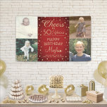 Banderoles TOUTE fête d'anniversaire Confetti rouge et or 4 P<br><div class="desc">Célébrez un joyeux anniversaire d'étape avec une bannière personnalisée 4 photo rouge et or fête. (CONSEIL EN MATIÈRE DE PLACEMENT D'IMAGE : Une façon simple de centrer une photo exactement comment vous voulez est de la rogner avant de la télécharger sur le site Zazzle.) Design comprend quatre images de votre...</div>