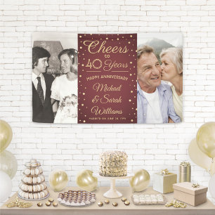 Banderoles Toute fête d'anniversaire de mariage Cheers 2 Phot