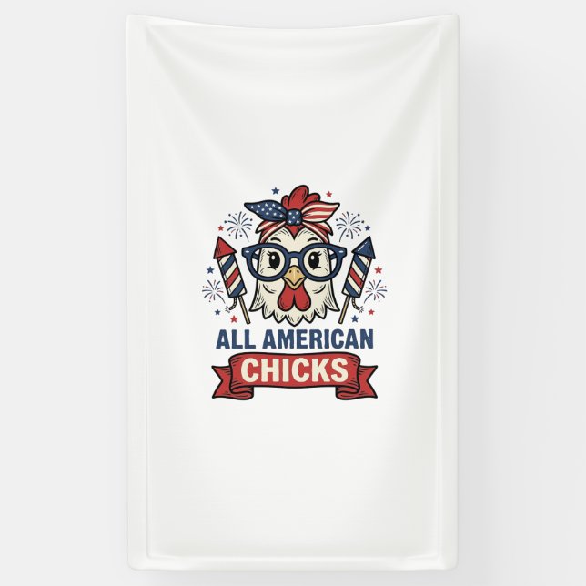 Banderoles Toutes les poules américaines Conception vectoriel (Vertical)