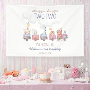 Banderoles Toy Train All Aboard Anniversaire invitation, Zoo 