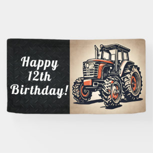 Banderoles Tracteur Joyeux Anniversaire Équipement Agricole A