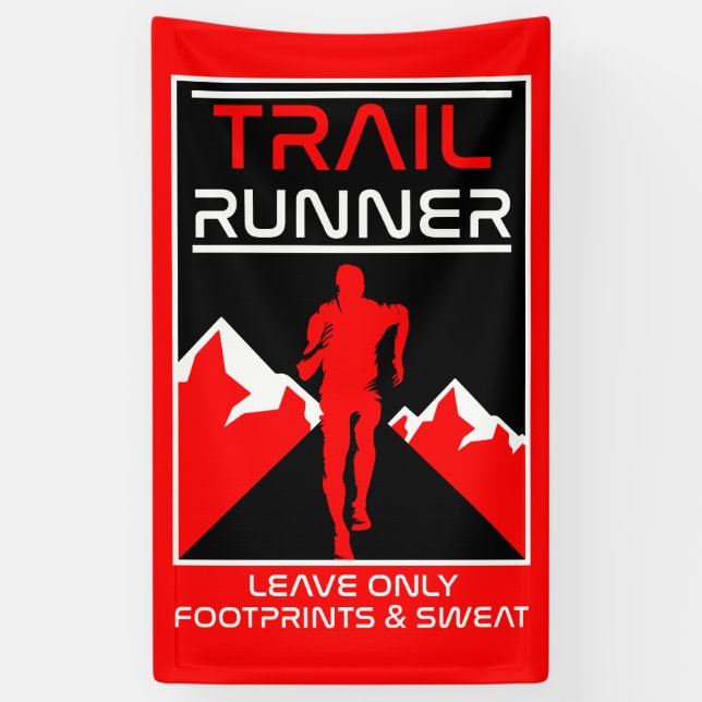Banderoles Trail Runner Sport Dans La Nature (Vertical)