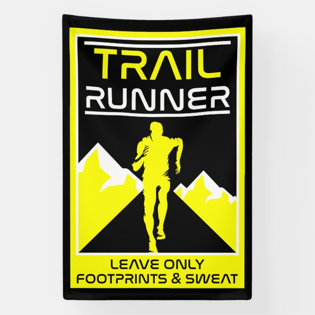Banderoles Trail Runner Sport Dans La Nature (Verticale)