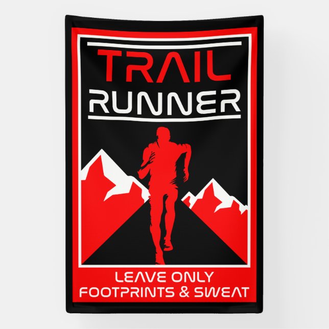 Banderoles Trail Runner Sport Dans La Nature (Verticale)