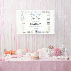 Banderoles Train Vintage 2e Anniversaire – Fête Choo Choo