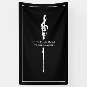 Banderoles Treblemaker Funny Music Pun Classy Black G-Clef