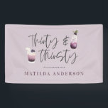 Banderoles Trente et trente ans de fête<br><div class="desc">Bannière de 30 et 30 ans. Avec d'élégantes illustrations aquarelles de cocktails, de vins, de roses, de gin, dans de beaux prunes violets, gris et verts. Un design amusant pour célébrer votre étape.</div>