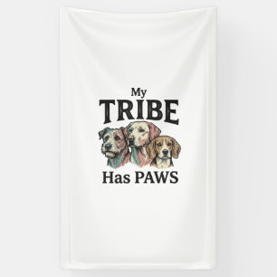 Banderoles Tribu de chiens a des pattes dessin de gravure vin