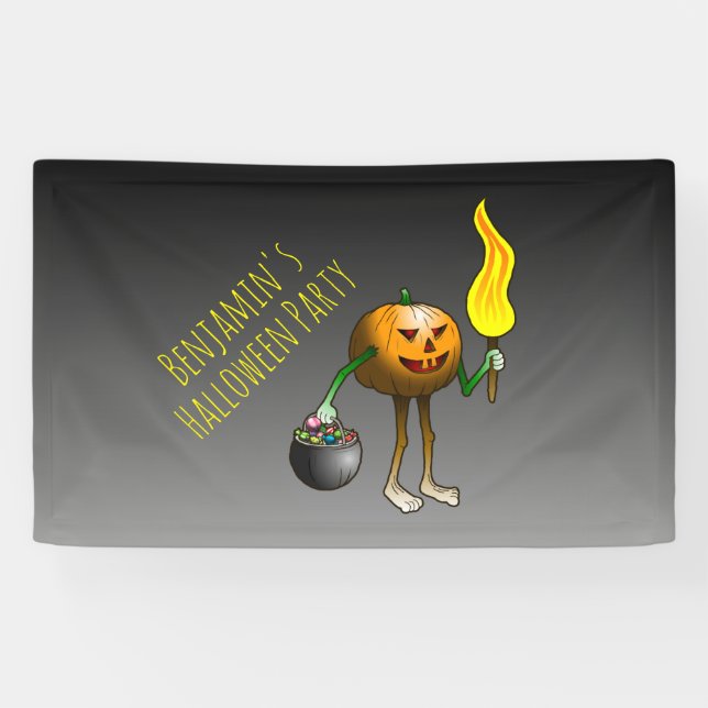 Banderoles Trick or Treat avec Jack O' Lantern (Horizontal)