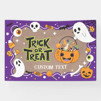 Banderoles Trick or Treat Halloween craft party banner