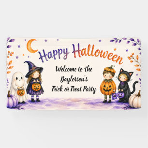 Banderoles Trick or Treat Joli Script Invitation Halloween Fê