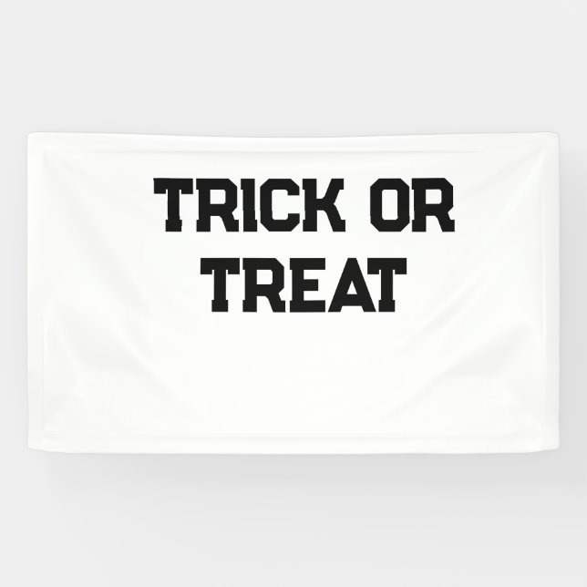 Banderoles Trick ou. Traiter Halloween éffrayant noir simple  (Horizontal)