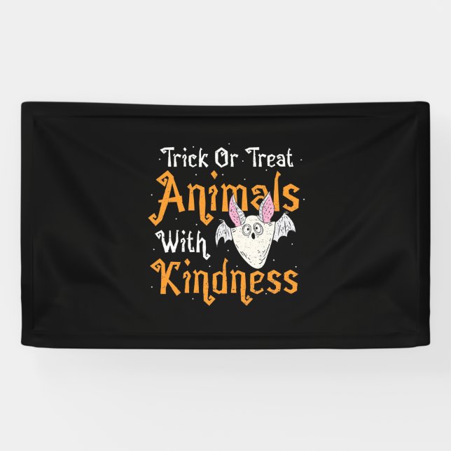 Banderoles Trick Ou Traiter Les Animaux Avec Douceur (Horizontal)