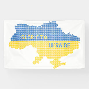 Banderoles Tricot Ukraine texte de la carte d'Etat Gloire à l