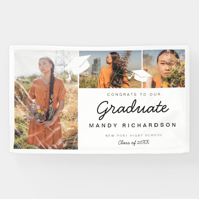 Banderoles Trois Félicitations Collage de photos à la fin de  (Horizontal)