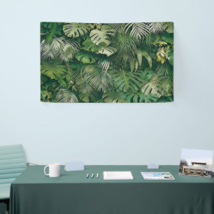 Banderoles Tropical Green Feuilles Thème Photographie Backdro
